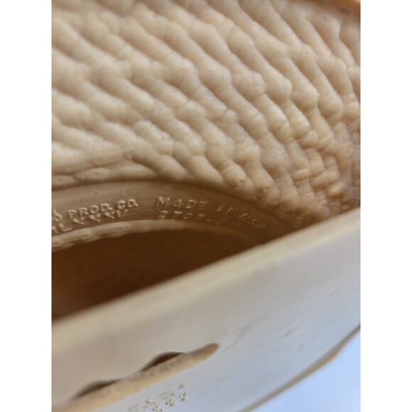 Vintage 80s Cottagecore Straw Bonnet Wall Pocket Molded Plastic Planter Daisy - Picture 9 of 12